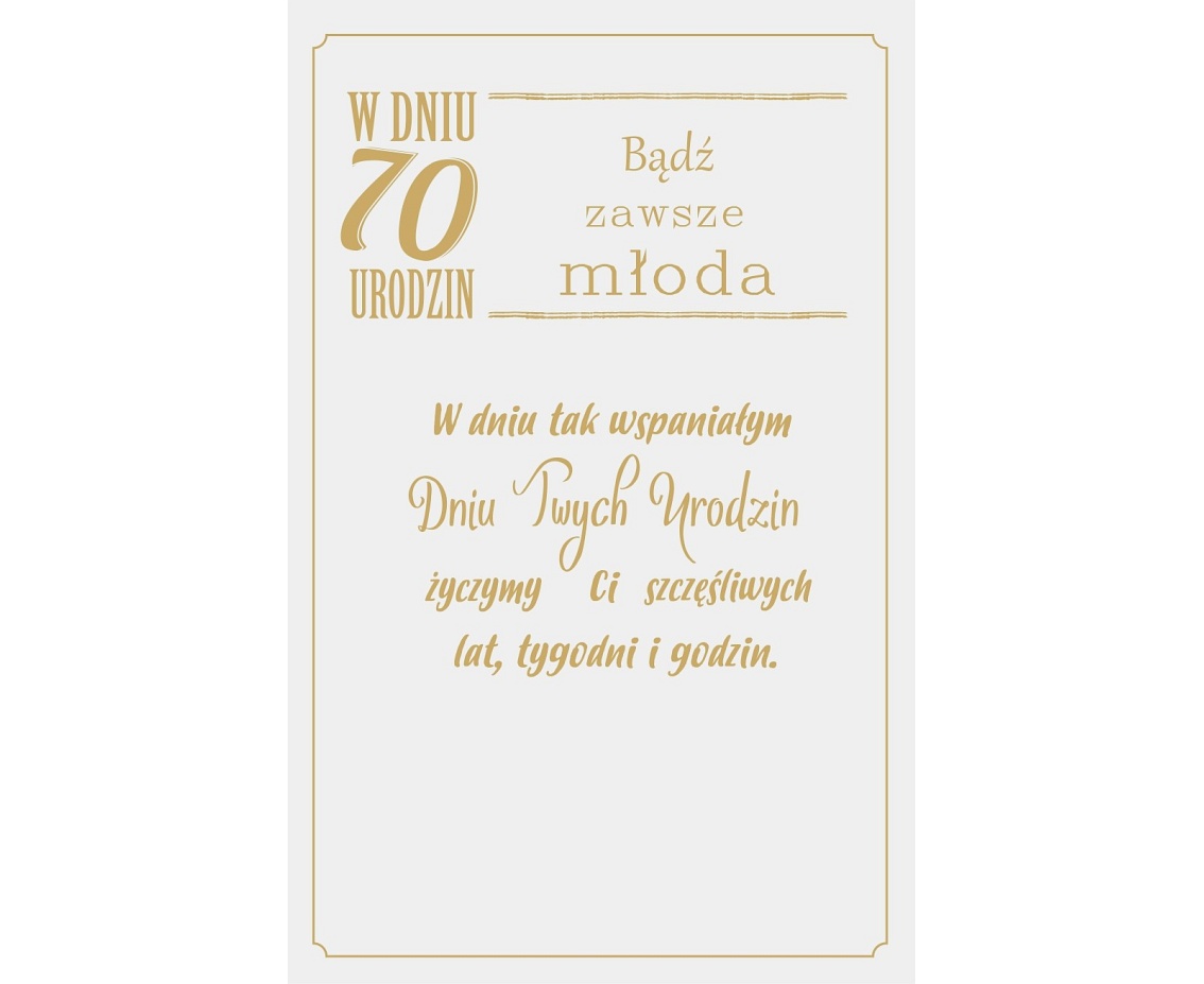 Kartka Urodzinowa 70 Urodziny, Kobieta z bukietem kwiatów, 13x20,5 cm